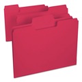File Folders | Smead 11983 1/3-Cut Tabs Assorted Letter Size 0.75 in. Expansion SuperTab Colored File Folders - Red (100/Box) image number 0