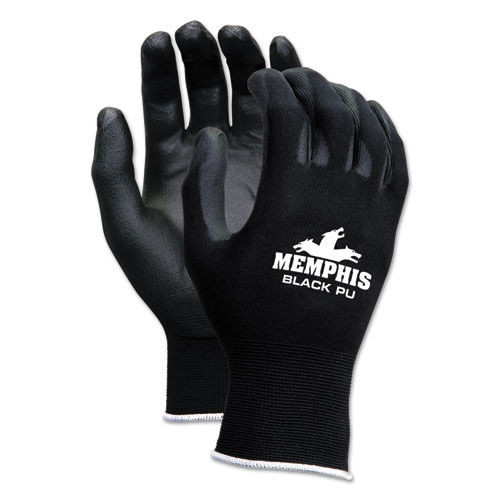 Cleaning Gloves | MCR Safety 9669XL Economy PU Coated Work Gloves - X-Large, Black (1-Dozen) image number 0