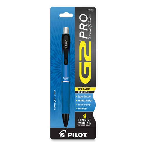 Pens | Pilot 31096 G2 Pro Fine 0.7 mm Retractable Gel Pen - Black Ink/Blue Barrel image number 0