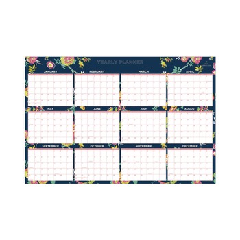 Blue Sky BLS103632 36 in. x 24 in. 12-Month (Jan-Dec 2026) Day Designer Peyton Laminated Erasable Wall Calendar - White/Navy Sheets