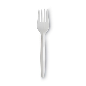 Dixie PFM21 Mediumweight Plastic Cutlery Forks - White (1000/Carton)