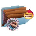 File Folders | Smead 19094 Eight-Section 3-Divider Pressboard Top Tab Classification Folders - Legal Size/Blue (10/Box) image number 1