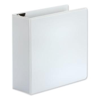 Universal UNV30754 4 in. Capacity 11 in. x 8.5 in. 3 Rings Deluxe Easy-to-Open D-Ring View Binder - White