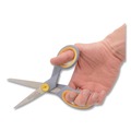 Arts & Crafts Supplies | Westcott 13529 8 in. Long 3.5 in. Cut Length Titanium Bonded Scissors - Straight Gray/Yellow Handle image number 2