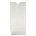 Food Service | Ross & Wallace Paper Products 120302500PK/BL 4.13 in. x 2.63 in. x 7.88 in. #2 Size Grocery Paper Bags - White (500/Bundle) image number 0