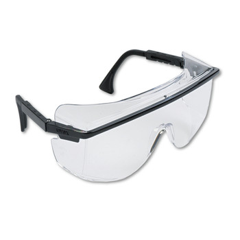 PRODUCTS | Honeywell Uvex S2500 Astro OTG 3001 Wraparound Safety Glasses - Black Plastic Frame, Clear Lens
