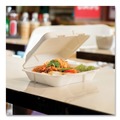 Food Trays, Containers, and Lids | Vegware VW-HC101NFA 9 in. x 10 in. x 2 in. Nourish Molded Fiber Sugarcane Compostable Takeout Container - Natural (200/Carton) image number 3