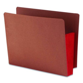 Smead 73696 Fully Lined 6.5 in. High Gussets 5.25 in. Expansion Letter Size Redrope Drop-Front End Tab File Pockets - Red (10/Box)