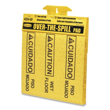 Rubbermaid Commercial FG425400YEL 16.5 in. x 14 in. 12 oz. Over-The-Spill Pad Tablet (22/Pack)