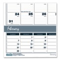 Back to School Sale | House of Doolittle 343 14-Month: Dec 2025 to Jan 2027 15.5 in. x 22 in. Bar Harbor Recycled Wirebound 3-Months-Per-Page Wall Calendar - White/Blue/Gray image number 1