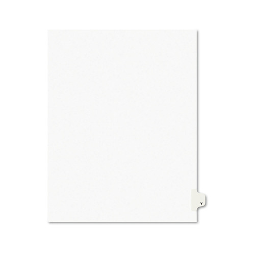 Dividers & Tabs | Avery 01425 Avery-Style 26-Tab 'Y' Label 11 in. x 8.5 in. Preprinted Legal Side Tab Divider - White (25-Piece/Pack) image number 0