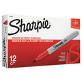 Permanent Markers | Sharpie 30002 Fine Bullet Tip Permanent Marker - Red (1-Dozen) image number 1