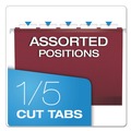 Just Launched | Pendaflex 04152 1/5 BUR 1/5-Cut Tabs Colored Reinforced Hanging Letter Folders - Burgundy (25/Box) image number 3