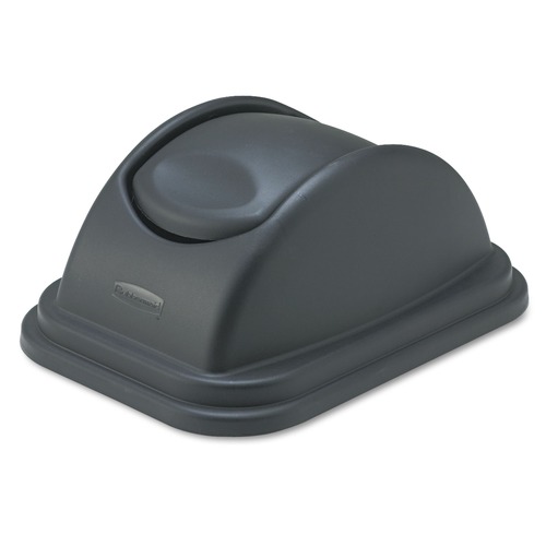 Trash & Waste Bins | Rubbermaid Commercial FG306700BLA Rectangular Free-Swinging Plastic Lids - Black image number 0