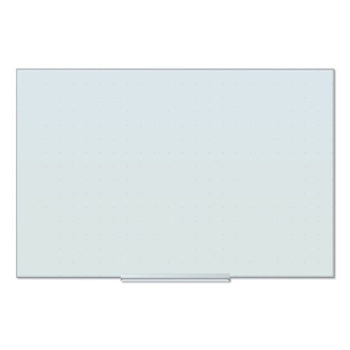 White Boards | U Brands 2798U00-01 35 in. x 23 in. Floating Glass Ghost Grid Dry Erase Board - White image number 0
