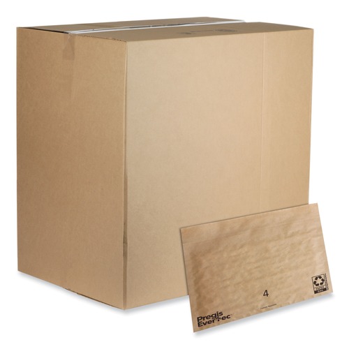 Back to School Sale | Pregis 4083815 EverTec 14 in. x 9 in. No. 4 Self-Adhesive Closure Kraft Paper Curbside Recyclable Padded Mailer - Brown (150/Carton) image number 0