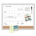 White Boards | U Brands 3890U00-01 23 in. x 17 in. 4N1 Magnetic Dry Erase Combo Board - Tan/White Surface, Silver Aluminum Frame image number 3