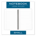 Notebooks & Pads | Cambridge 06074 8 in. x 5 in. Sheets 1-Subject Wide/Legal Rule Wirebound Business Notebook - Black Linen Cover image number 2