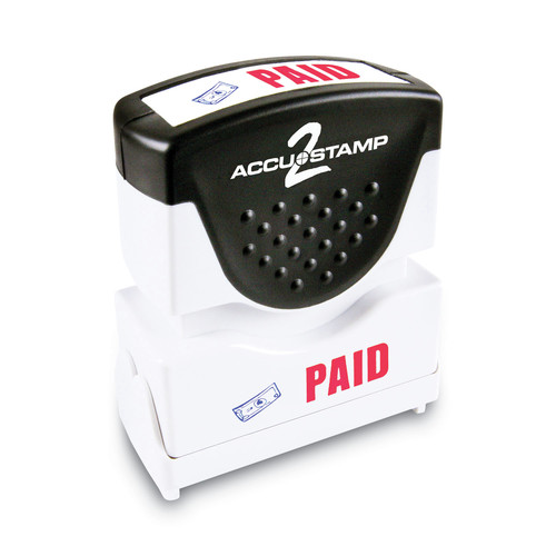 Stamps & Stamp Supplies | ACCUSTAMP2 035535 1.63 in. x 0.5 in. PAID Pre-Inked Shutter Stamp with Microban - Red/Blue image number 0