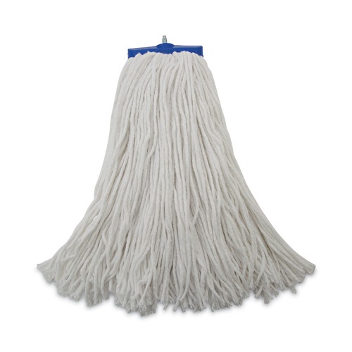Mops | Boardwalk BWK720R 20 oz. Economical Lie-Flat Rayon Fiber Mop Head - White (12/Carton) image number 0