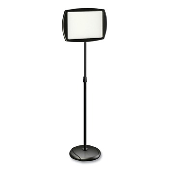 MasterVision SIG07060101 15 in. x 11 in. Board 66 in. High Steel Frame Floor Stand Rectangle Sign Holder - White/Black