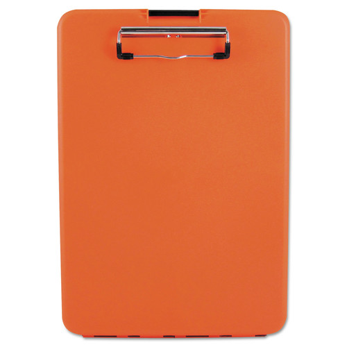 Clipboards | Saunders 00579 0.5 in. Clip Capacity Holds 8.5 in. x 11 in. Sheets SlimMate Storage Clipboard - Hi-Vis Orange image number 0