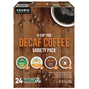 Green Mountain Coffee 5000374162 0.38 oz. K-Cup Decaf Variety Coffee K-Cups - Assorted Flavors (24/Box)