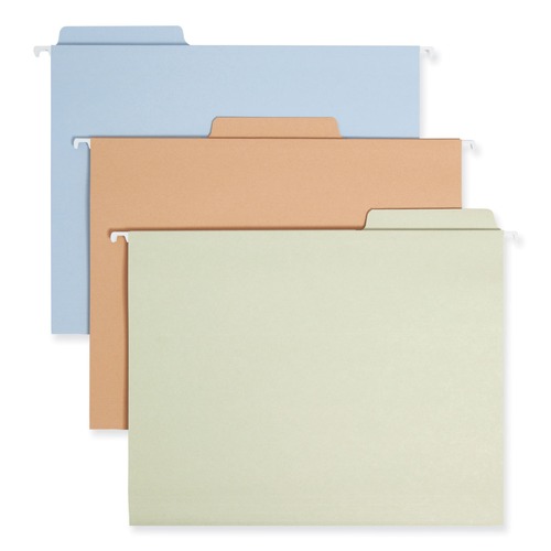 File Folders | Smead 64054 FasTab 1/3-Cut Tab Hanging Folders - Letter Size, Assorted Earthtone Colors (18/Box) image number 0