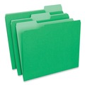 File Folders | Universal UNV12302 1/3-Cut Assorted Tab Interior File Folders - Letter Size, Green (100/Box) image number 1