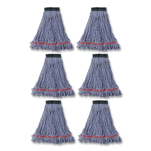 Mops | Rubbermaid Commercial FGA25206BL00 Web Foot Shrinkless Cotton/Synthetic Medium Wet Mop Head (6/Carton) image number 0