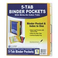 Sheet Protectors | C-Line 06650 9.88 in. x 11.38 in. Binder Pocket with Write-On Index Tabs - Assorted (5/Set) image number 3