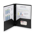 File Folders | Smead 87725 11 in. x 8.5 in. 180-Sheet Capacity Poly 2-Pocket Folder with Fasteners - Black (25/Box) image number 5