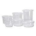 Food Trays, Containers, and Lids | Fabri-Kal 000000000009505104 4.6 in. Diameter x 5.6 in. h 32 oz Microwavable Plastic Deli Containers - Clear (500/Carton) image number 3