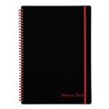 Back to School Sale | Black n' Red E67008 11.75 in. x 8.25 in. Sheets Wide/Legal Rule 1-Subject SCRIBZEE Compatible Flexible Cover Twinwire Notebooks - Black/Red Cover image number 0