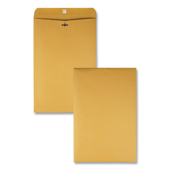 Quality Park QUA37798 10 in. x 15 in. 32 lbs. Bond Weight #15 Square Flap Clasp/Gummed Closure Clasp Envelope - Brown Kraft (100/Box)