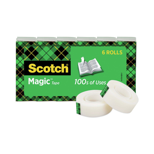 Packing Tapes | Scotch 810K6 Magic 0.75 in. x 83.33 ft. 1 in. Core Tape Refill - Clear (6/Pack) image number 0