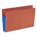 File Folders | Smead 74689 5.25 in. Expansion Legal Size Fully Lined 6.5 in. High Gussets Drop-Front End Tab File Pockets - Redrope/Blue (10/Box) image number 1