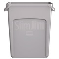 Trash & Waste Bins | Rubbermaid Commercial 1971258 15.875 Gallon Rectangular Plastic Slim Jim Waste Container with handles - Light Gray image number 2
