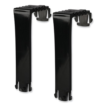 Deflecto 391404 Break-Resistant Plastic Partition Brackets for 2.63 to 4.13 Wide Partition Walls - Black (2/Set)