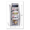 Literature Racks | Alba DDICE5M 13 in. x 3.5 in. x 28.5 in. Wall Literature Display - Silver Gray/Translucent image number 1
