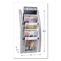 Literature Racks | Alba DDICE5M 13w x 3.5d x 28.5h Wall Literature Display - Silver Gray/Translucent image number 1
