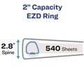 Binders | Avery 79192 11 in. x 8.5 in. 2 in. Capacity 3 Rings Heavy-Duty View Binder with DuraHinge and One Touch EZD Rings - White image number 3