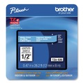 Tapes | Brother P-Touch TZE535CS 0.47 in. x 26.2 ft. TZe Laminated Removable Label Tapes - White on Blue image number 0