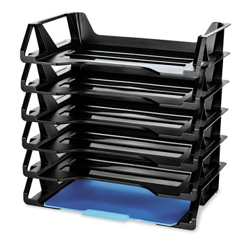 FILE SORTERS | Officemate 26212 Recycled Side Load Desk Tray, 6 Sections, Letter Size Files, 15.13-in X 8.88-in X 15-in, Black, 6/pack