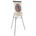 Easels | MasterVision FLX05101MV Telescoping Tripod Display Easel Adjusts 38 in. to 69 in. High - Metal, Black image number 1
