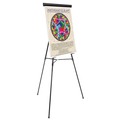 Easels | MasterVision FLX05101MV Adjusts 38 in. to 69 in. High Metal Telescoping Tripod Display Easel - Black image number 1