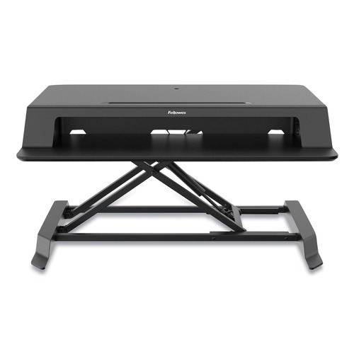 Office Desks & Workstations | Fellowes Mfg Co. 8215001 Lotus LT 34.38 in. x 28.38 in. x 7.62 in. Sit-Stand Workstation- Black image number 0