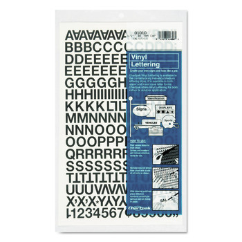 Chartpak 01010 0.5 in. H Self Adhesive Press-On Vinyl Letters and Numbers - Black (201/Pack)