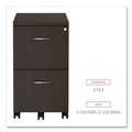 Office Carts & Stands | Alera VA582816ES 15.38 in. x 20 in. x 26.63 in. Valencia Series 2-Drawer Mobile Pedestal - Espresso image number 7