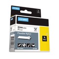 Just Launched | DYMO 1734524 1 in. x 11.5 ft. Rhino Flexible Nylon Industrial Label Tape - White/Black Print image number 1